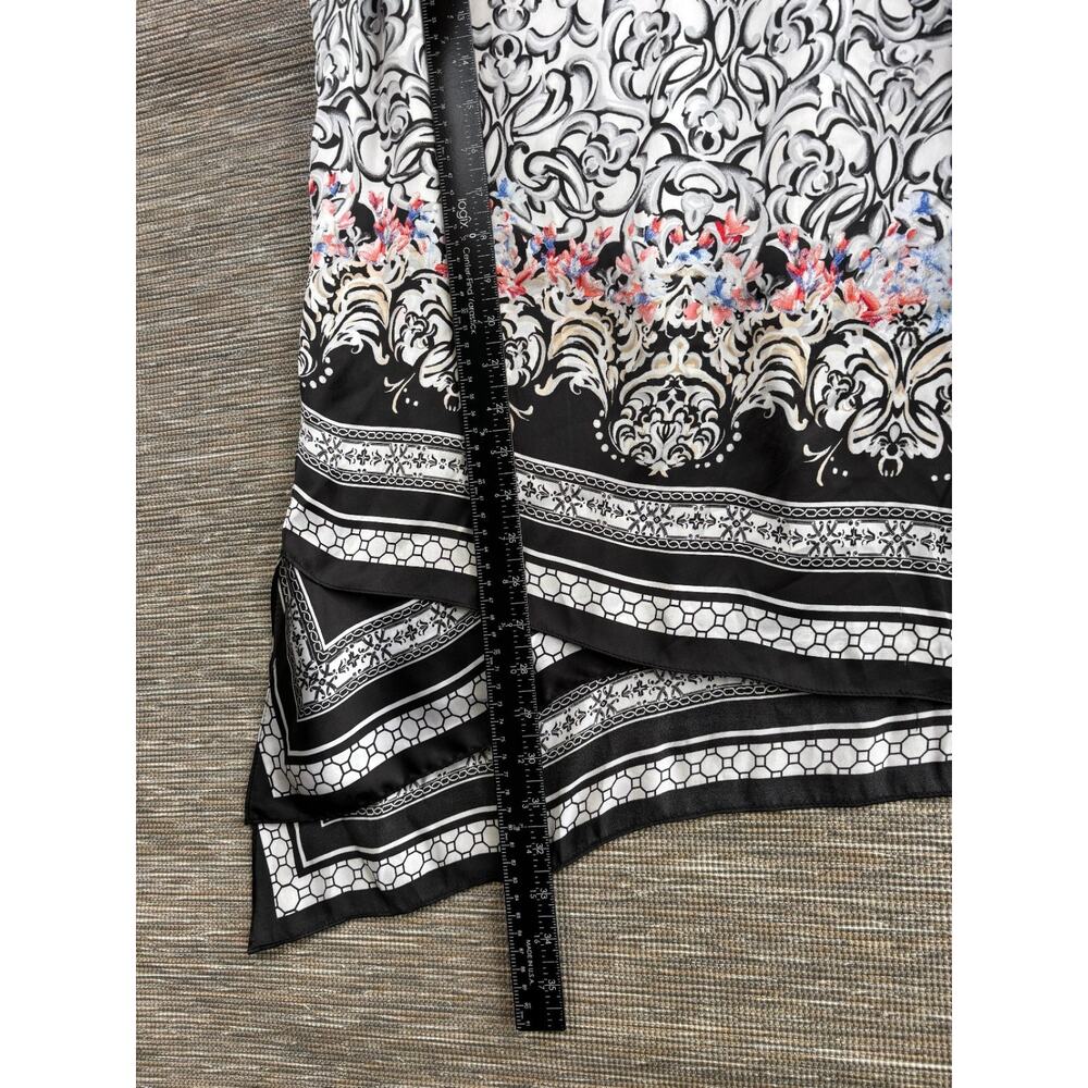 White House Black Market Floral Tunic Shirt Womens 10 Sleeveless Casual V Neck - Picture 7 of 8